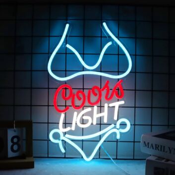 Ice Blue Bikini Light Bar Neon Sign Beach House Chic