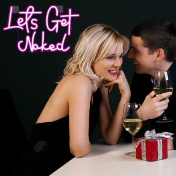 Let's Get Naked Neon Sign Bedroom Bold