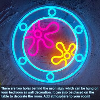 Moon and Two Flowers Great Party Neon Sign Event Decor