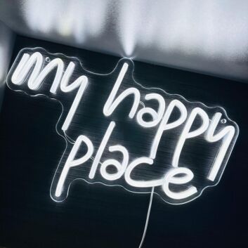 My Happy Place Multicolor Bedroom Neon Sign Cozy Vibes