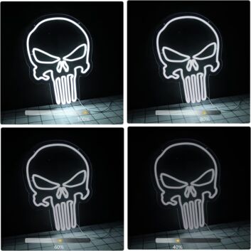 Skull Multicolor Bedroom Neon Sign Edgy Room Decor
