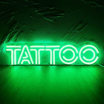 Tattoo Green Neon Sign Tattoo Studio