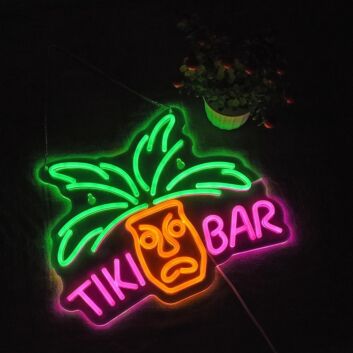 Tiki Bar Green Coconut Neon Sign Tropical Party