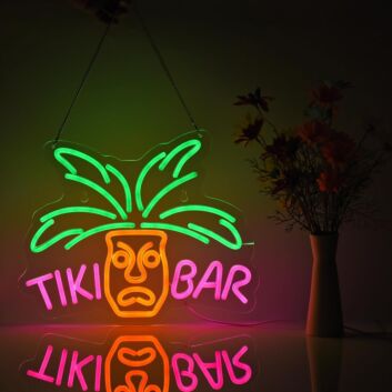 Tiki Bar Green Coconut Neon Sign Tropical Party