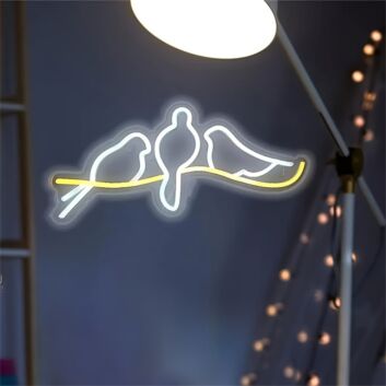 Three Birds on a Branch LED Neon Sign