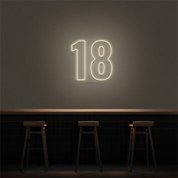 Number 18 LED Neon Sign