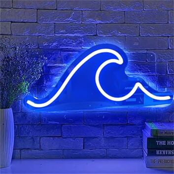 Brighten Up Your Space: Ajoyferris Wave LED Neon Sign for Home Decor, Offices, Stores, Bars, and Weddings.