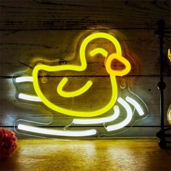 Yellow Duck with Motion Lines LED Neon Sign