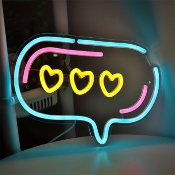 Brighten Up Your Wedding, Bar, or Home Decor with the Bubble With Triple Heart LED Wall Neon Sign!