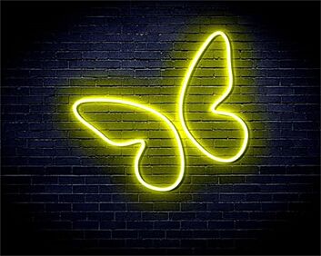 Asymmetrical Butterfly Outline LED Neon Sign