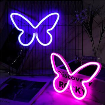 Brighten Up Any Space: Perfect for Home Decor, Parties, and Weddings - The Mini Butterfly LED Neon Sign