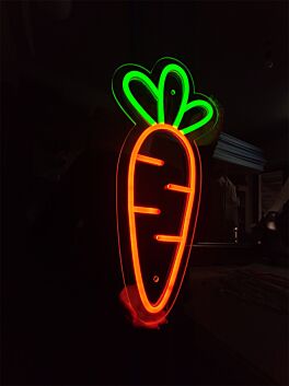 Brighten Up Your Kitchen, Café, or Farmer's Market Stall with the Charming Carrot LED Neon Sign.