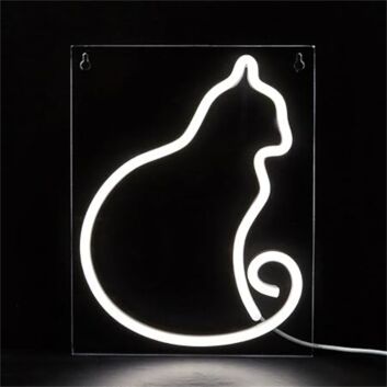 Sitting Cat with Curled Tail LED Neon Sign