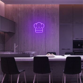 Chef Hat Outline LED Neon Sign