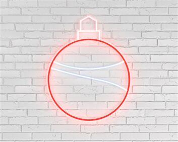 Christmas Bauble with Curved Lines LED Neon Sign