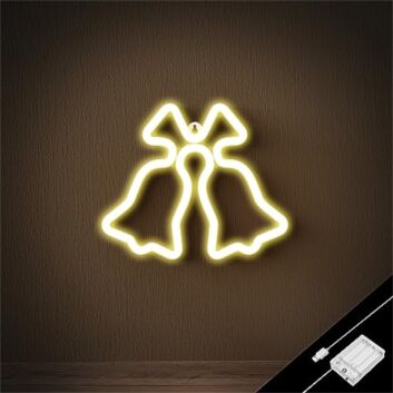 Double Christmas Bells LED Neon Sign