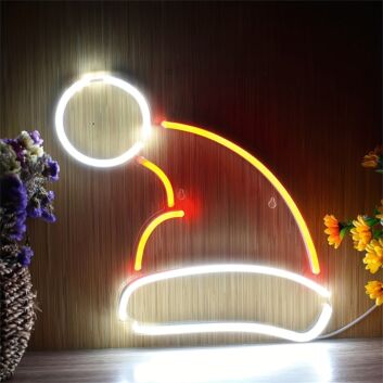 Santa Hat with Long Tip LED Neon Sign