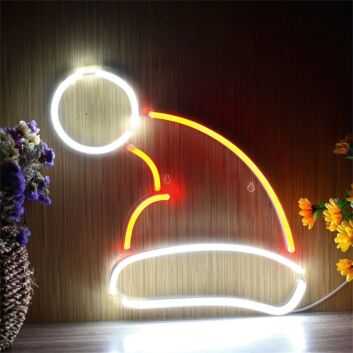 Santa Hat with Long Tip LED Neon Sign