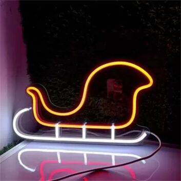 Santa Sleigh Outline LED Neon Sign