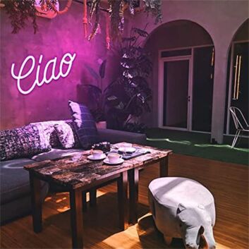 Brighten Your Spaces from Bars to Home Decor with the Ciao LED Neon Sign Italian Hello Sign