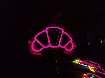 Broad Croissant Outline LED Neon Sign