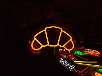 Broad Croissant Outline LED Neon Sign