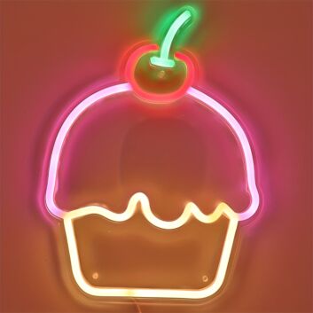 Brighten Your Bakery or Celebrate Sweet Moments at Home with Cupcake Wall Decor LED Neon Sign