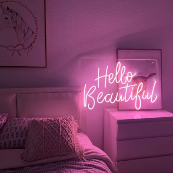 Hello beautiful neon sign