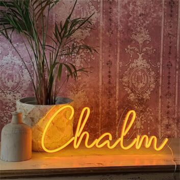 Brighten your special day and spaces: Custom Name Chalm LED Neon Sign for weddings, bars, and cozy home corners.