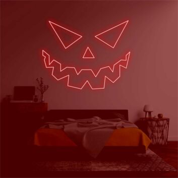 &#39;Evil face&#39; neon sign
