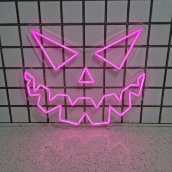 &#39;Evil face&#39; neon sign