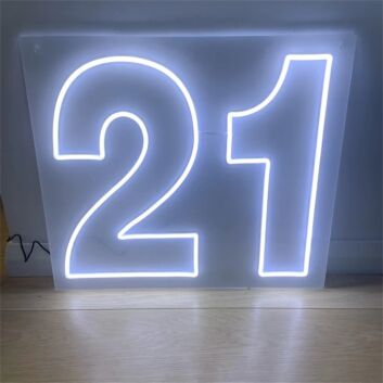 Celebrate Milestone Birthdays and Anniversaries in Style with Our Customized Number 21 LED Neon Sign for Home, Bars, and Event Decorations.