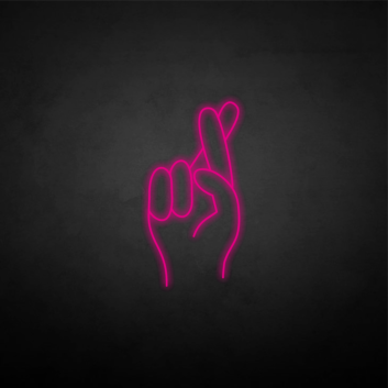Fingers crossed neon sign