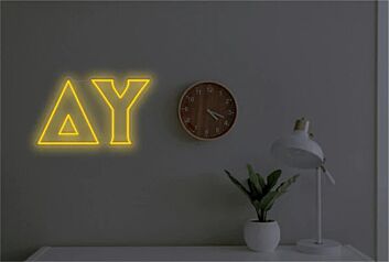 Brighten Up Your Space: Delta Upsilon LED Neon Sign Perfect for Home, Office, Bars, and Events.
