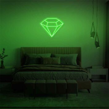 Brighten Your Space: Diamond LED Neon Sign for Home Decor, Office Ambiance, and Bar Highlights