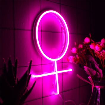 Brighten Up Your Feminist Cafe or Bookstore with the Eye-Catching Female Symbol Decoration Flex Silicone LED Neon Sign.