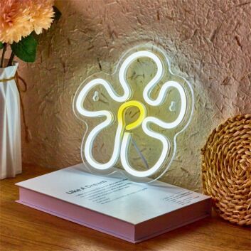 Brighten Your Space: Flower Back Panel LED Neon Light Perfect for Weddings, Home Decor, and Chic Bars.