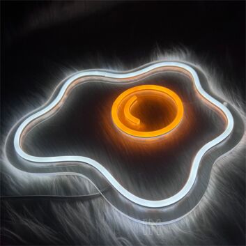 Brighten Up Your Kitchen, Diner, or Breakfast Nook with the Whimsical Fried Egg LED Neon Sign