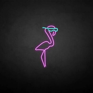 Flamingo with Hat LED Neon Sign