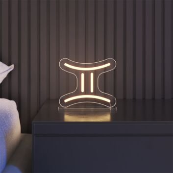 Brighten Up Your Space: Gemini LED Neon Sign, Perfect for Home Decor, Office Ambiance, and Bar Settings.