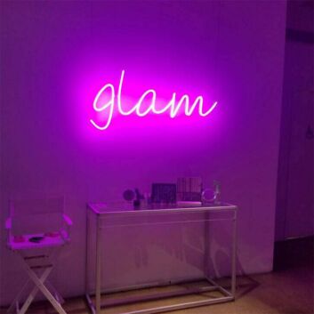 Make your spaces pop with Glam Custom LED Neon Sign - Perfect for bars, boutiques, and celebratory events.