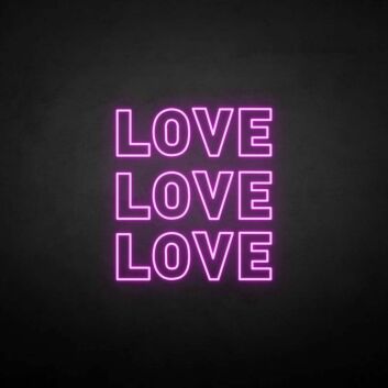 Love3&#39; neon sign