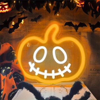 Halloween Pumpkin LED Neon Sign: Perfect for Spooky Home Decor, Themed Parties, and Festive Retail Displays