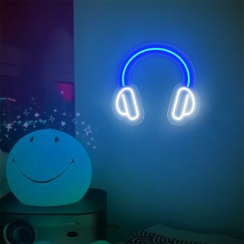 Brighten Up Your Space: Perfect for Home Decor, Office Vibes, and DJ Booths with the Headphone LED Neon Wall Art Sign.