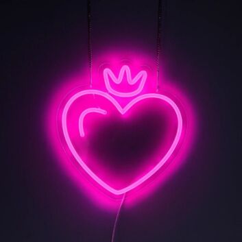 Brighten Your Love-filled Events and Spaces: The Heart Shape With Crown LED Neon Sign for Weddings, Anniversaries, and Romantic Home Decor.