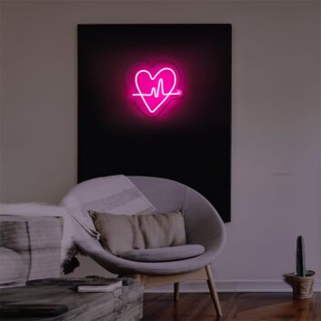 Brighten Up Your Love Space - Ideal for Weddings, Romantic Dinners, and Valentine&#039;s Day Decor with Heartbeat LED Heart Shaped LED Neon Sign.
