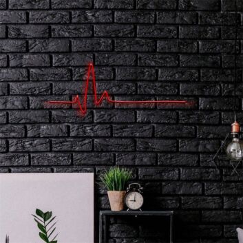 Brighten Your Nights: Heartbeat LED Neon Sign Perfect for Romantic Settings, Weddings, and Chic Bars