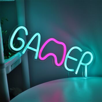 Elevate Your Gaming Setup and Light Up Your Party Spaces with the Ice Blue Gamer LED Neon Sign