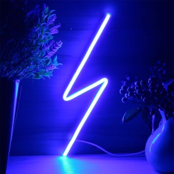 Blue Zigzag Lightning Bolt LED Neon Sign
