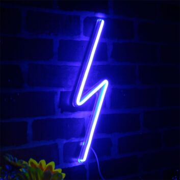 Blue Zigzag Lightning Bolt LED Neon Sign